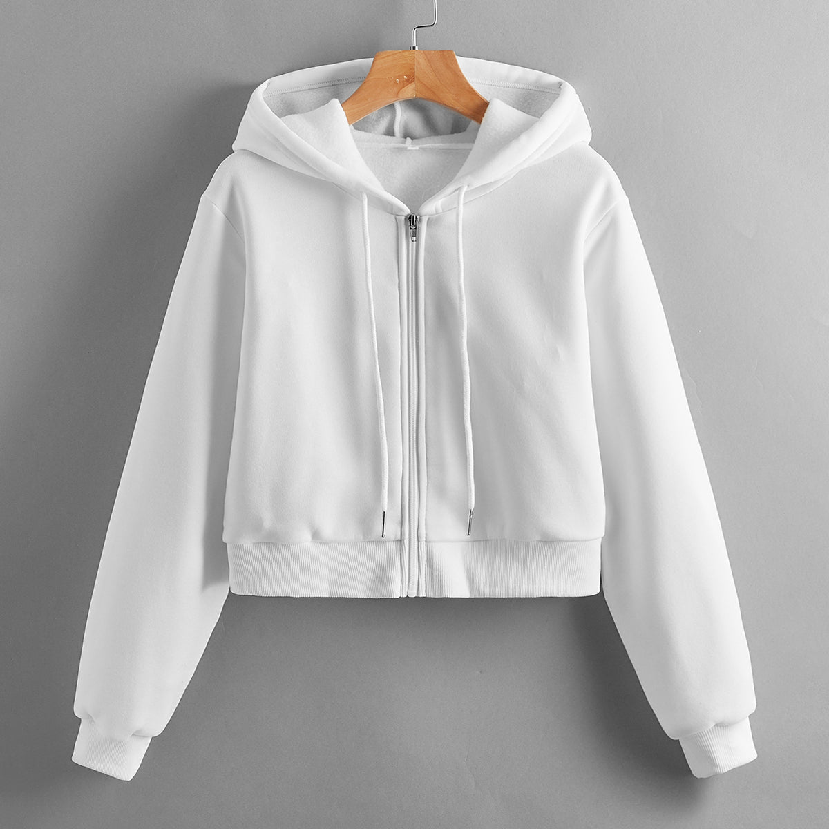 Casual Cropped Hooded Jacket