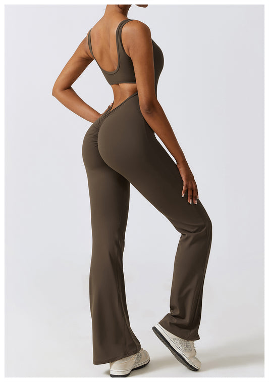 Flattering Jumpsuit With Ruched Cutout Back