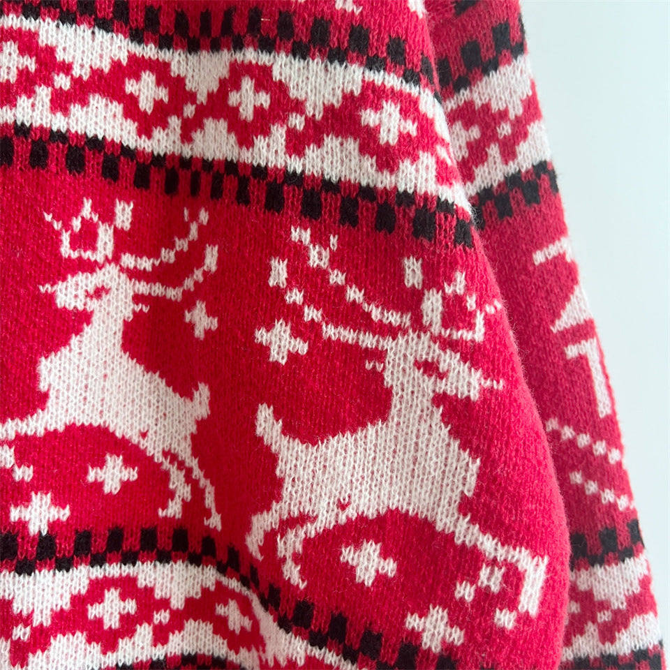 Christmas Reindeer Printed Sweater