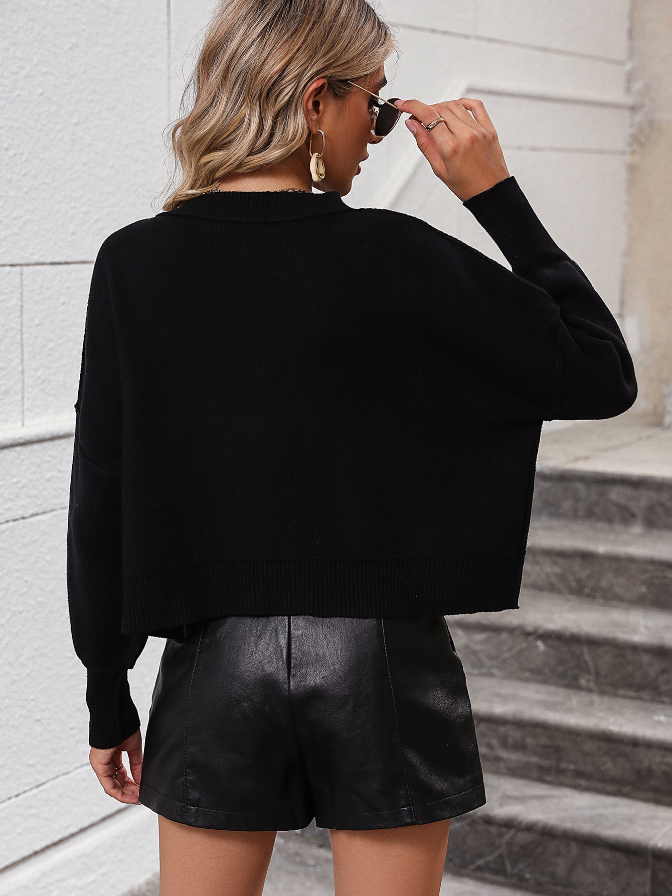 Cropped Long Sleeve Pullover