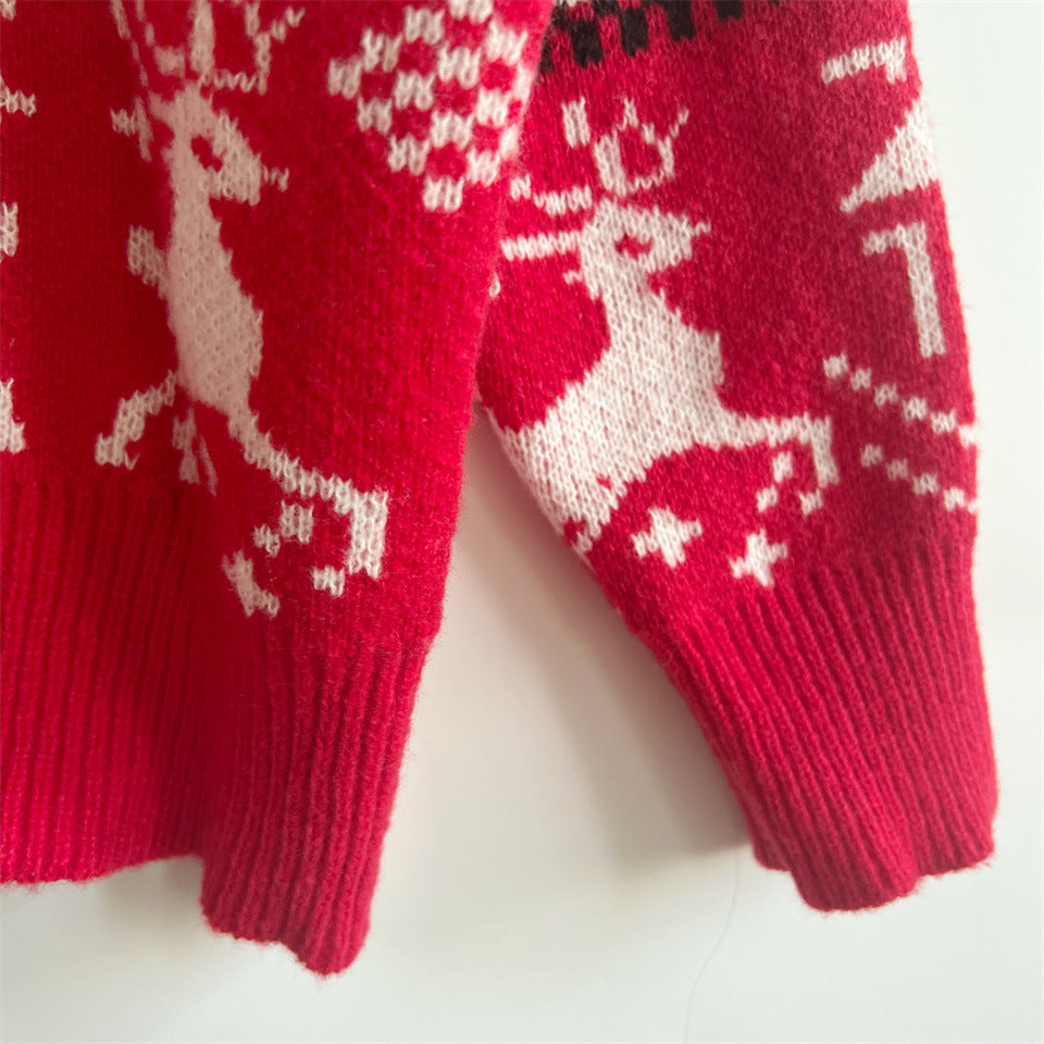 Christmas Reindeer Printed Sweater