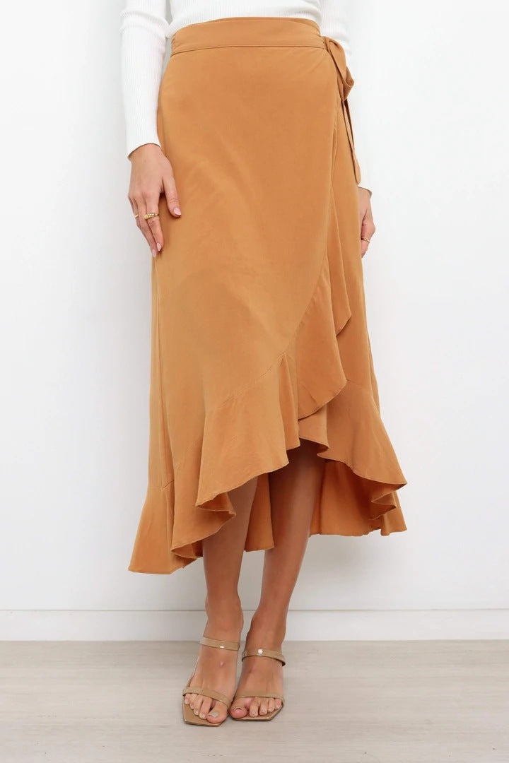 Long Elegant Ruffled Skirt