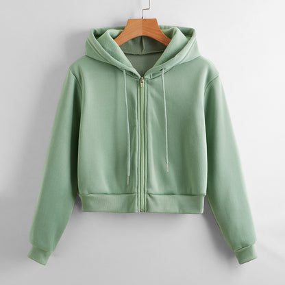 Casual Cropped Hooded Jacket