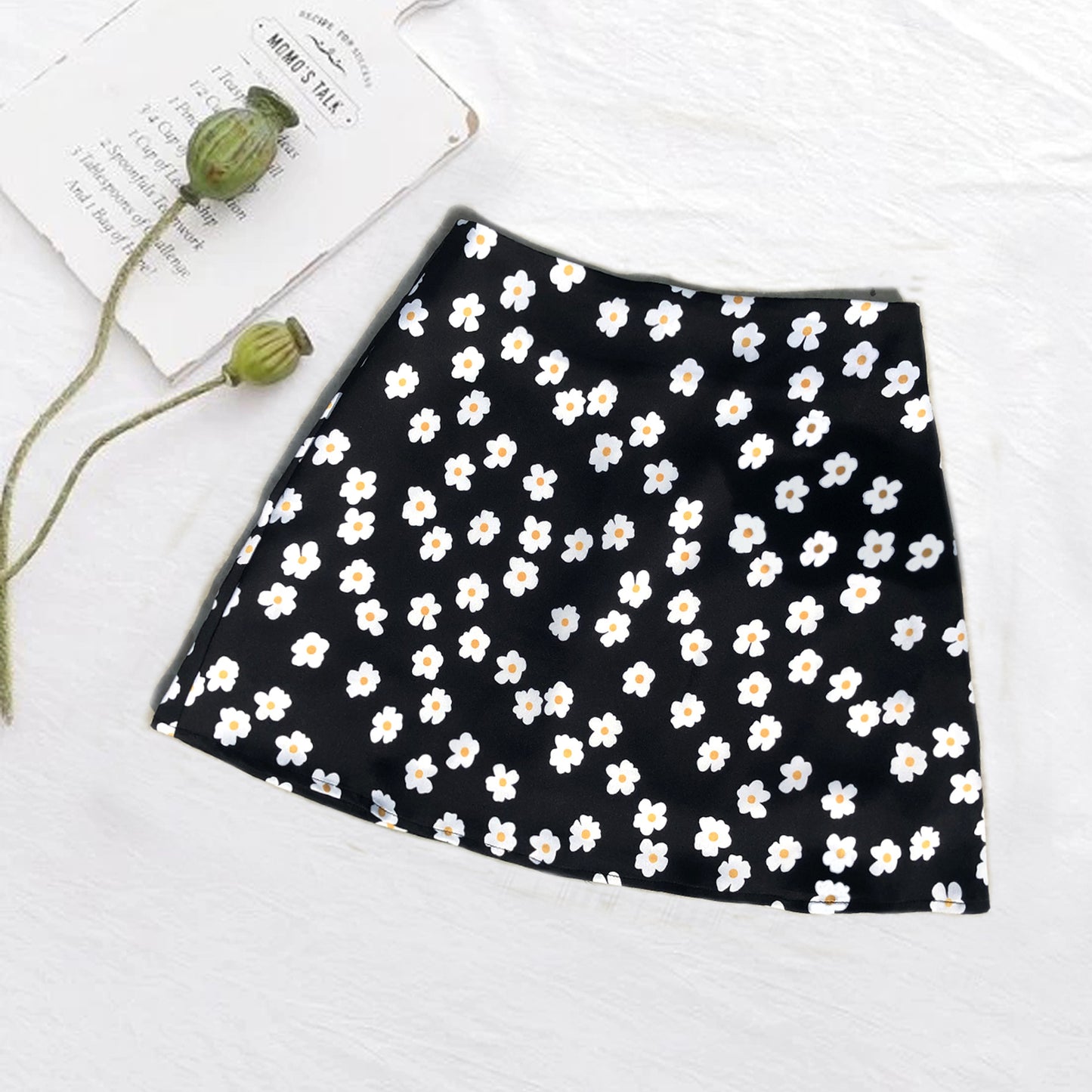 High Waisted Petite Short Skirt