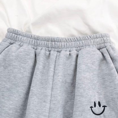 Smiley Embroidered Sweatpants