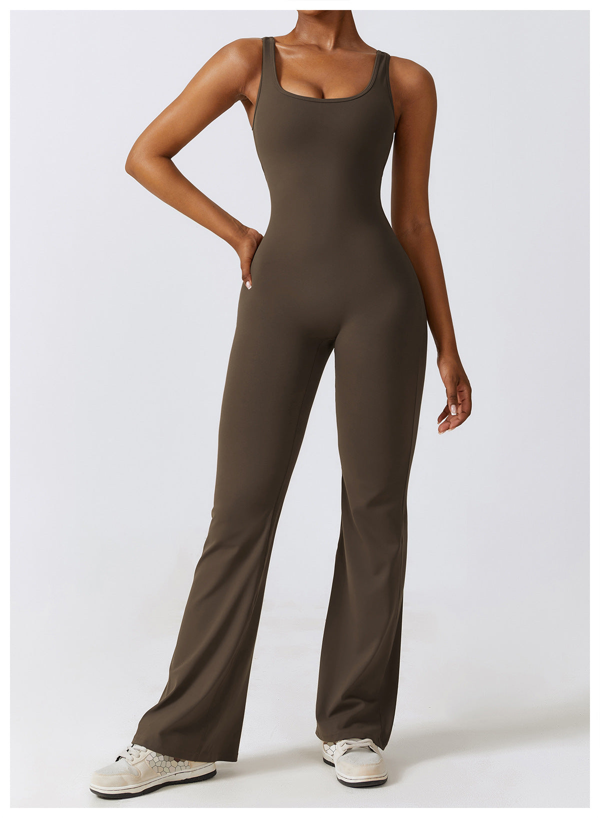 Flattering Jumpsuit With Ruched Cutout Back