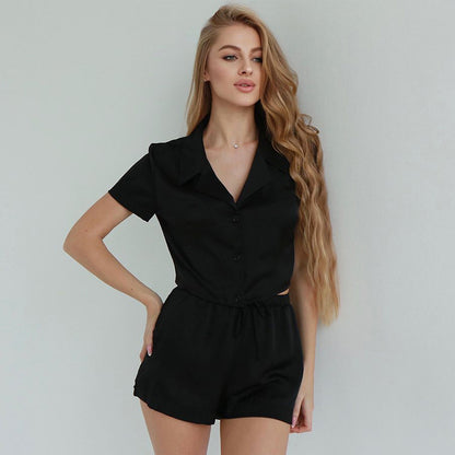 Cropped Top & Shorts Pajama Set