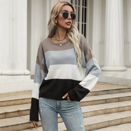 Color Block Long Sleeve Sweater