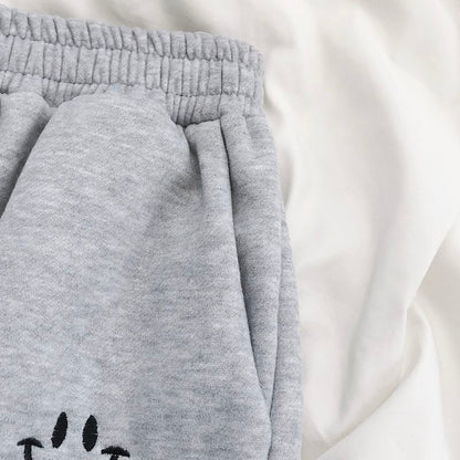 Smiley Embroidered Sweatpants