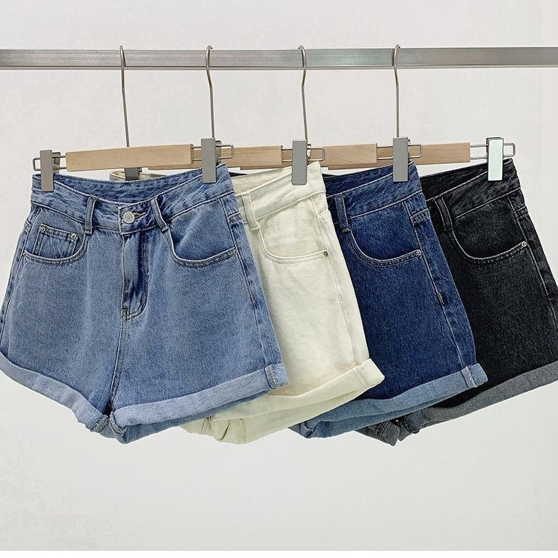 Denim Vintage Basic High Waist Shorts