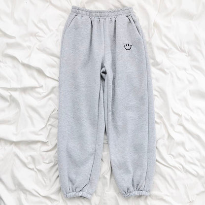 Smiley Embroidered Sweatpants