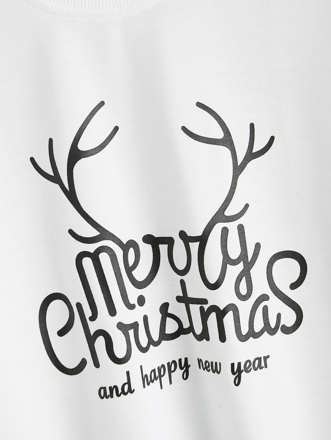 Merry Christmas Printed Loose Fit Pullover