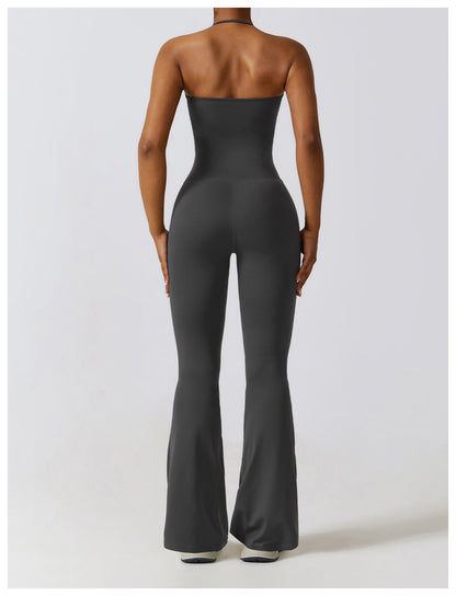 Casual Flare Jumpsuit With Halter