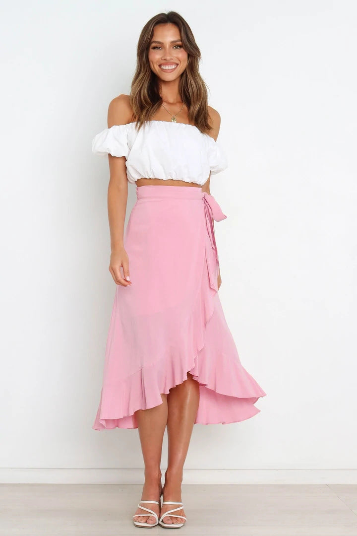 Long Elegant Ruffled Skirt