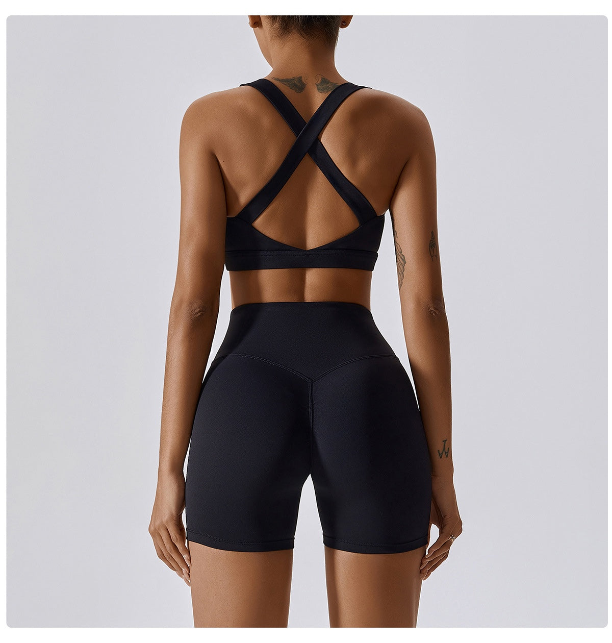 Quick Dry Sports Bra With Crossback & Shorts or Leggings