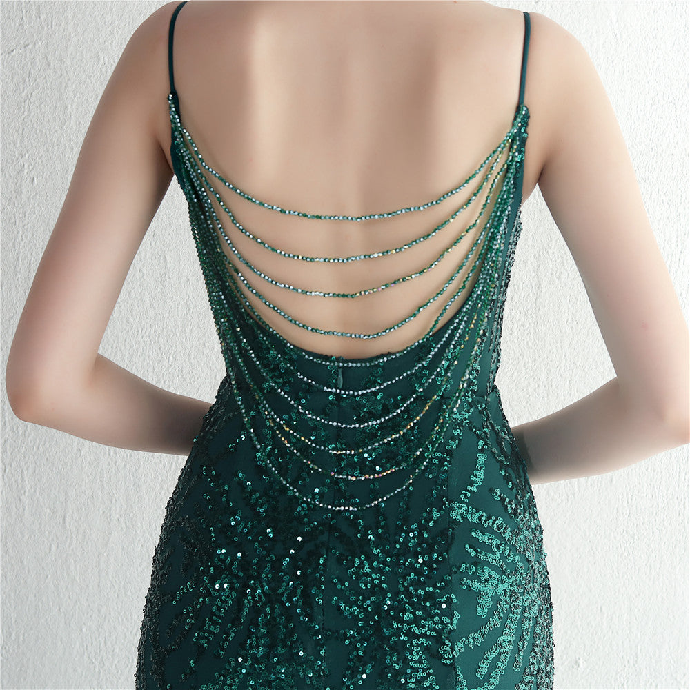 Elegant Slim Fit Sequined Dress