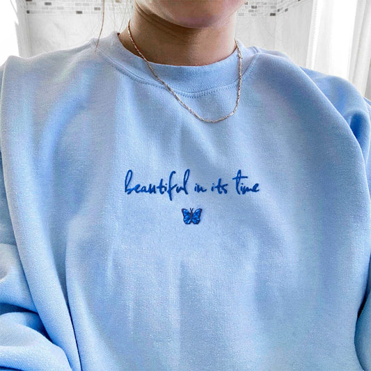 Sky Blue Printed Pullover