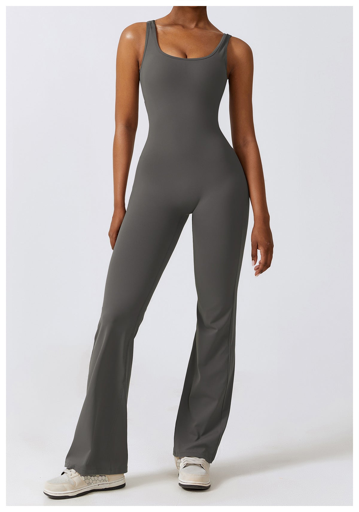 Flattering Jumpsuit With Ruched Cutout Back