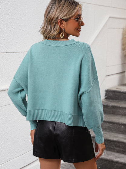 Cropped Long Sleeve Pullover