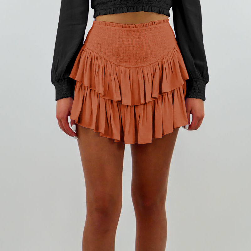 Basic Ruffled High Waisted Skirt