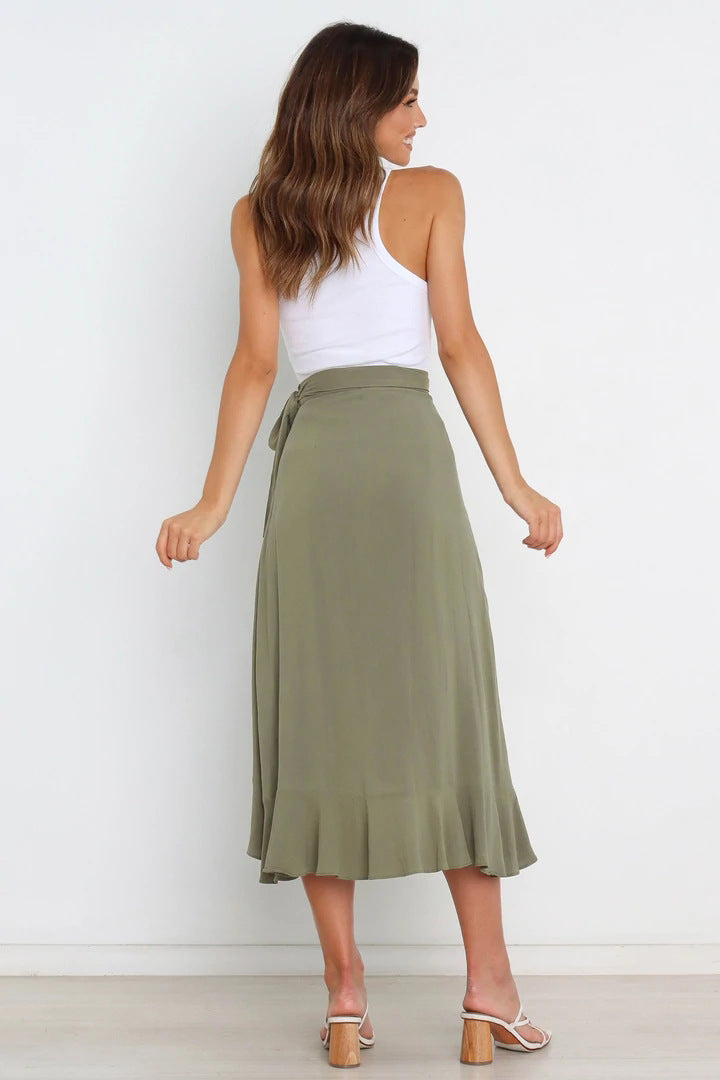 Long Elegant Ruffled Skirt