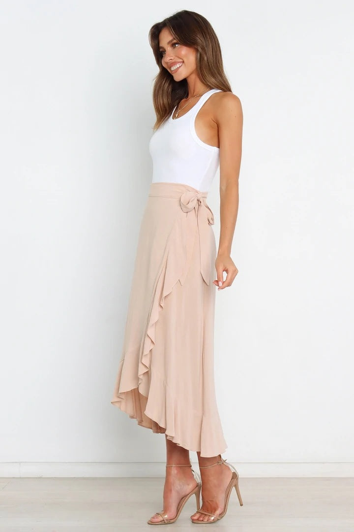 Long Elegant Ruffled Skirt