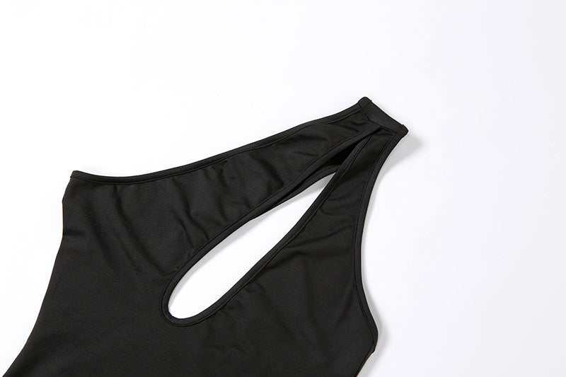 Basic One Shoulder Cut Out Bodysuit