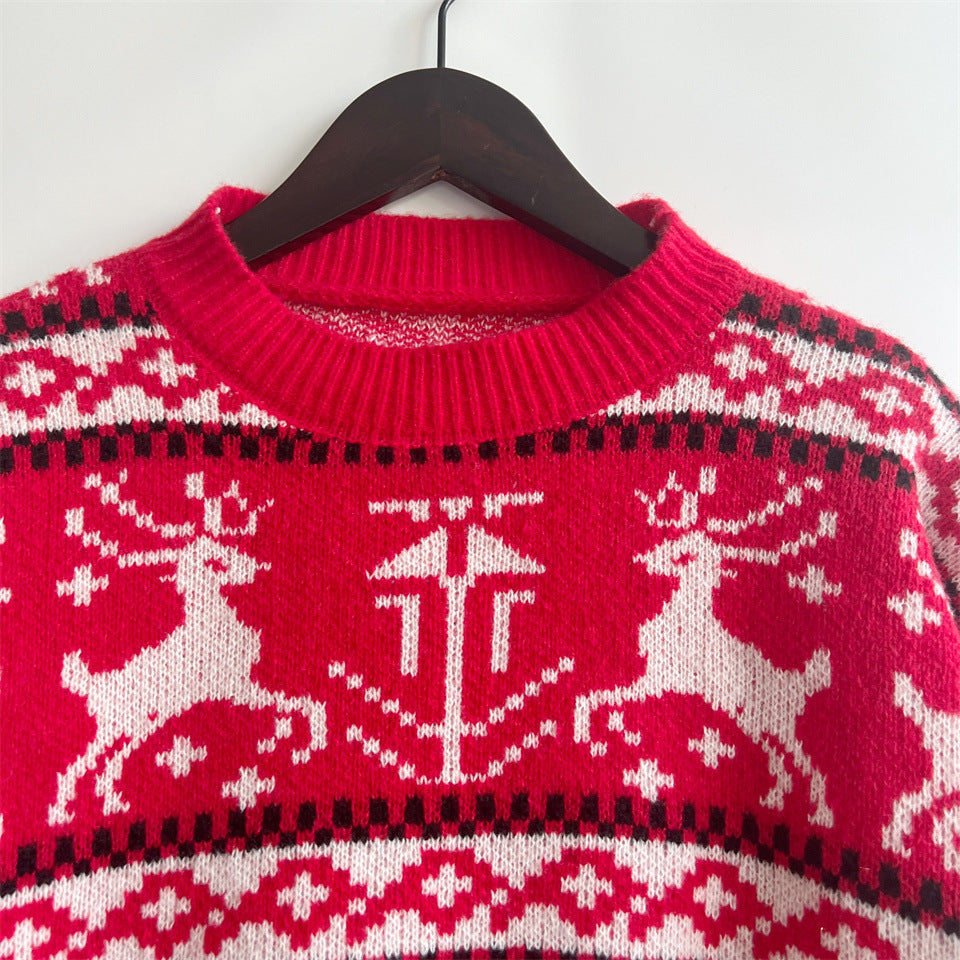 Christmas Reindeer Printed Sweater