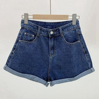 Denim Vintage Basic High Waist Shorts