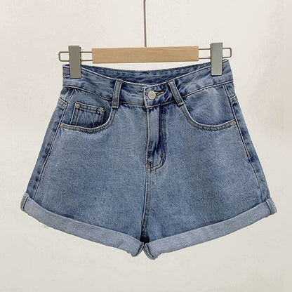 Denim Vintage Basic High Waist Shorts