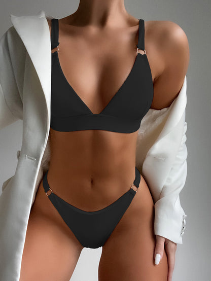 Simple Triangle Top & Cheeky Bottom Bikini Set