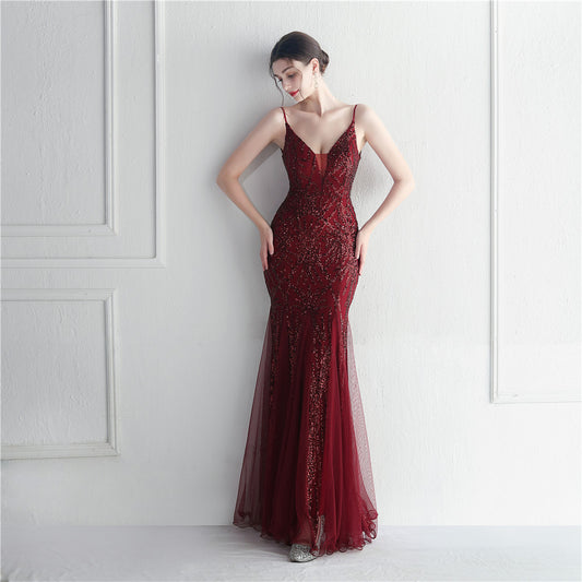 Elegant Slim Fit Sequined Dress