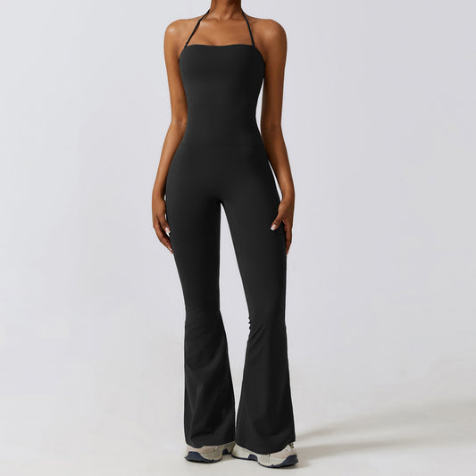 Casual Flare Jumpsuit With Halter