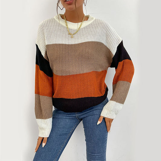 Long Sleeve Color Block Sweater