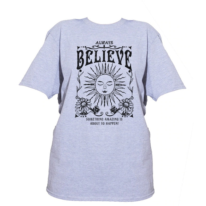 Always Believe Printed Oversized T-Shirt