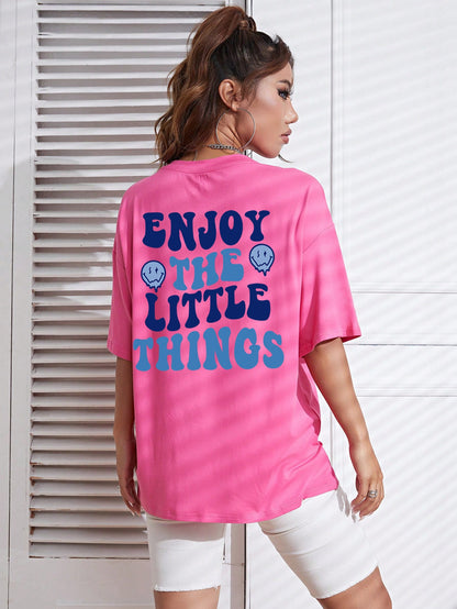 Enjoy The Little Things Letter Print Tee