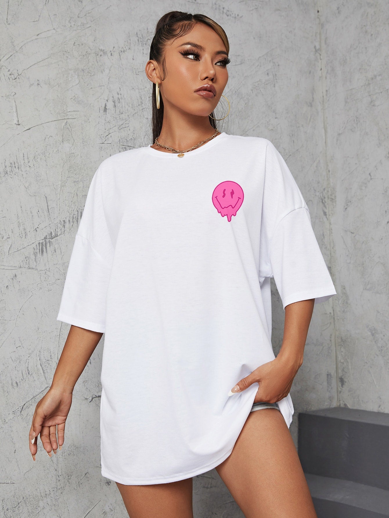 Letter Print Oversize Tee