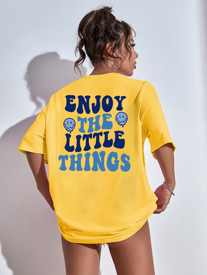 Enjoy The Little Things Letter Print Tee