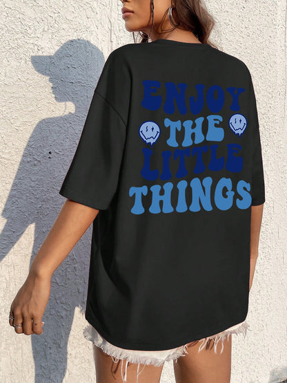 Enjoy The Little Things Letter Print Tee