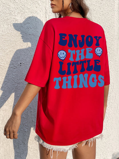 Enjoy The Little Things Letter Print Tee