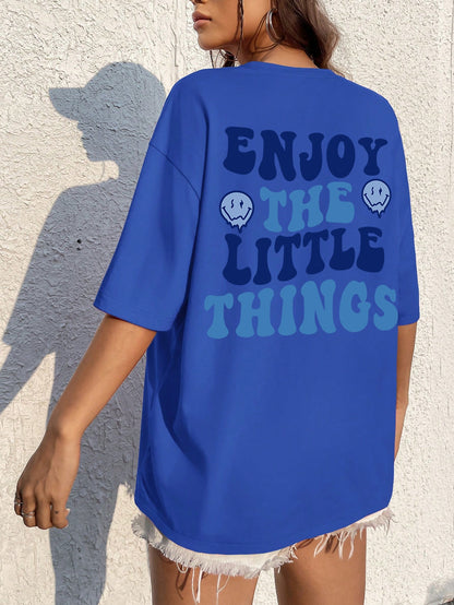 Enjoy The Little Things Letter Print Tee