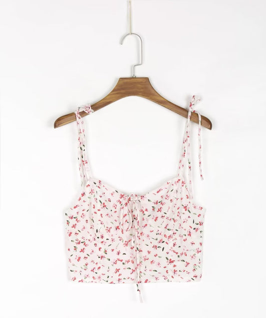 Petite Floral Print Crop-Top