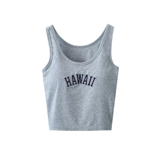 Hawaii Print Basic Tank Top