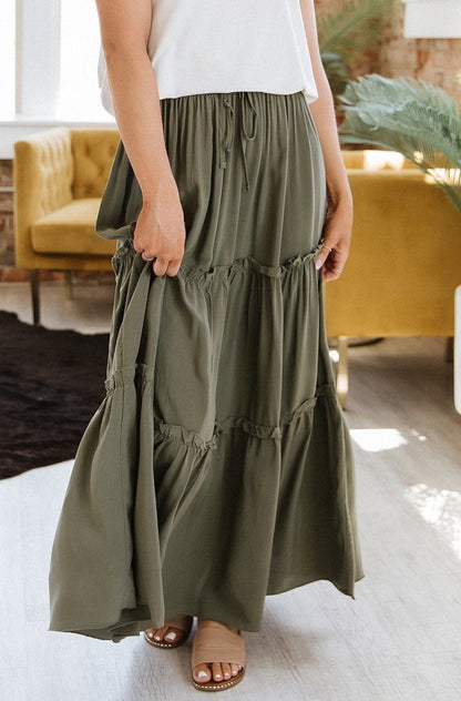 Casual Long Skirt With Elastic Waist