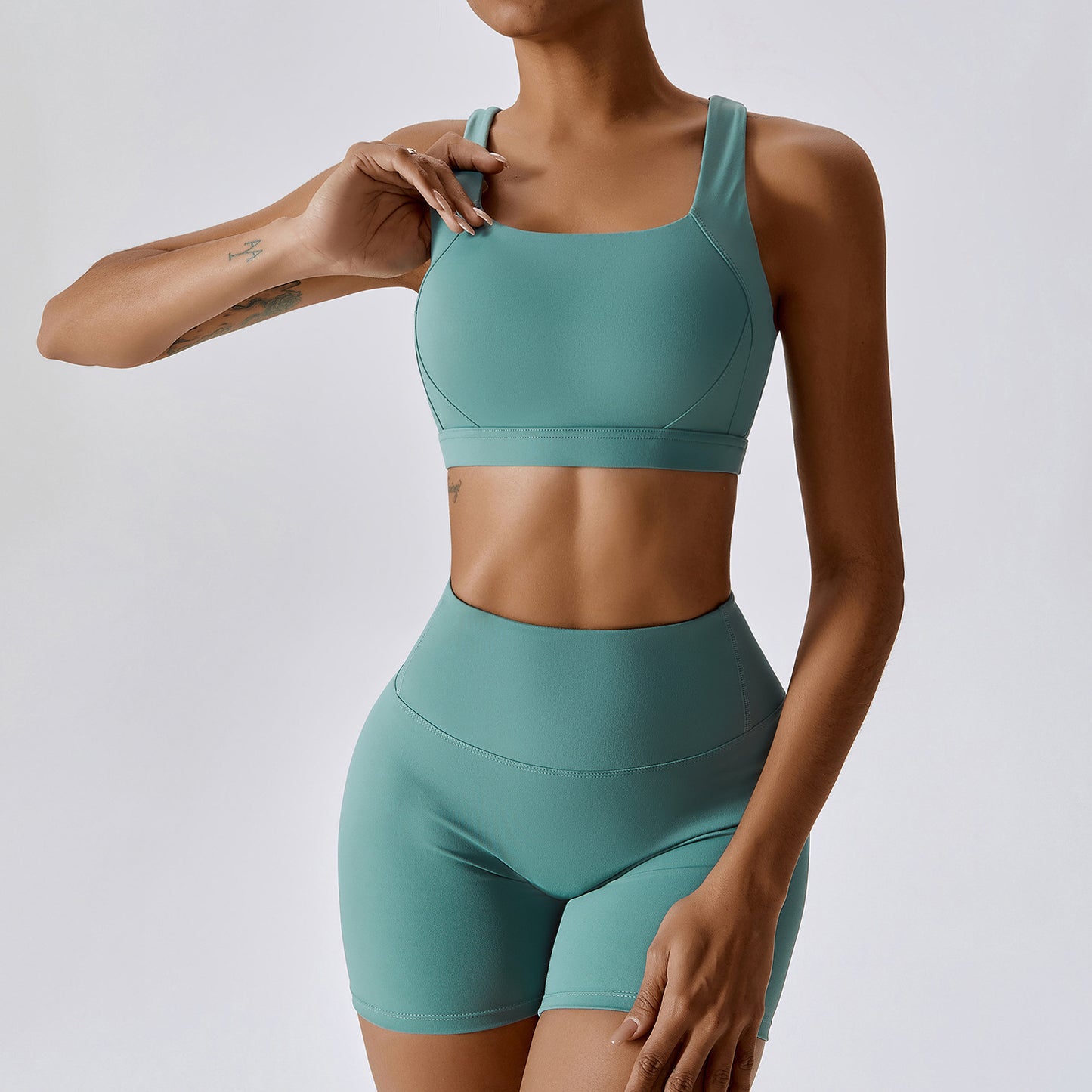 Quick Dry Sports Bra With Crossback & Shorts or Leggings