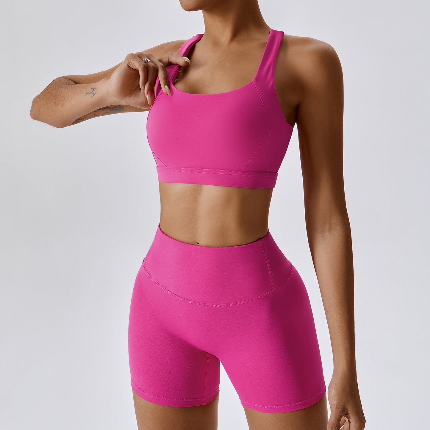 Quick Dry Sports Bra With Crossback & Shorts or Leggings