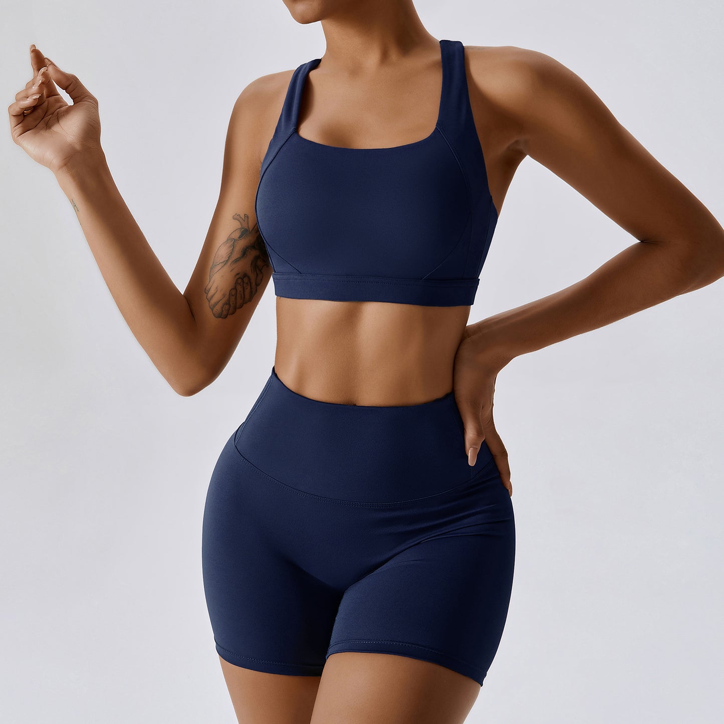 Quick Dry Sports Bra With Crossback & Shorts or Leggings