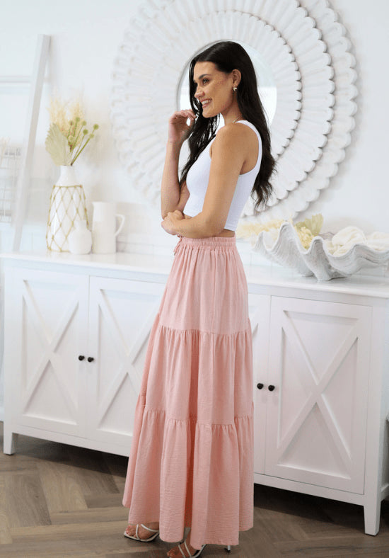 Elegant Long Skirt With Button Detailing