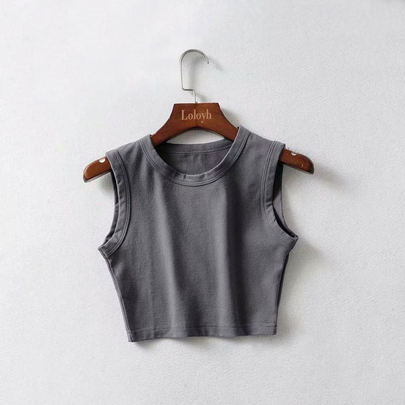 Basic Cotton Cropped Tank Top