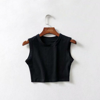 Basic Cotton Cropped Tank Top